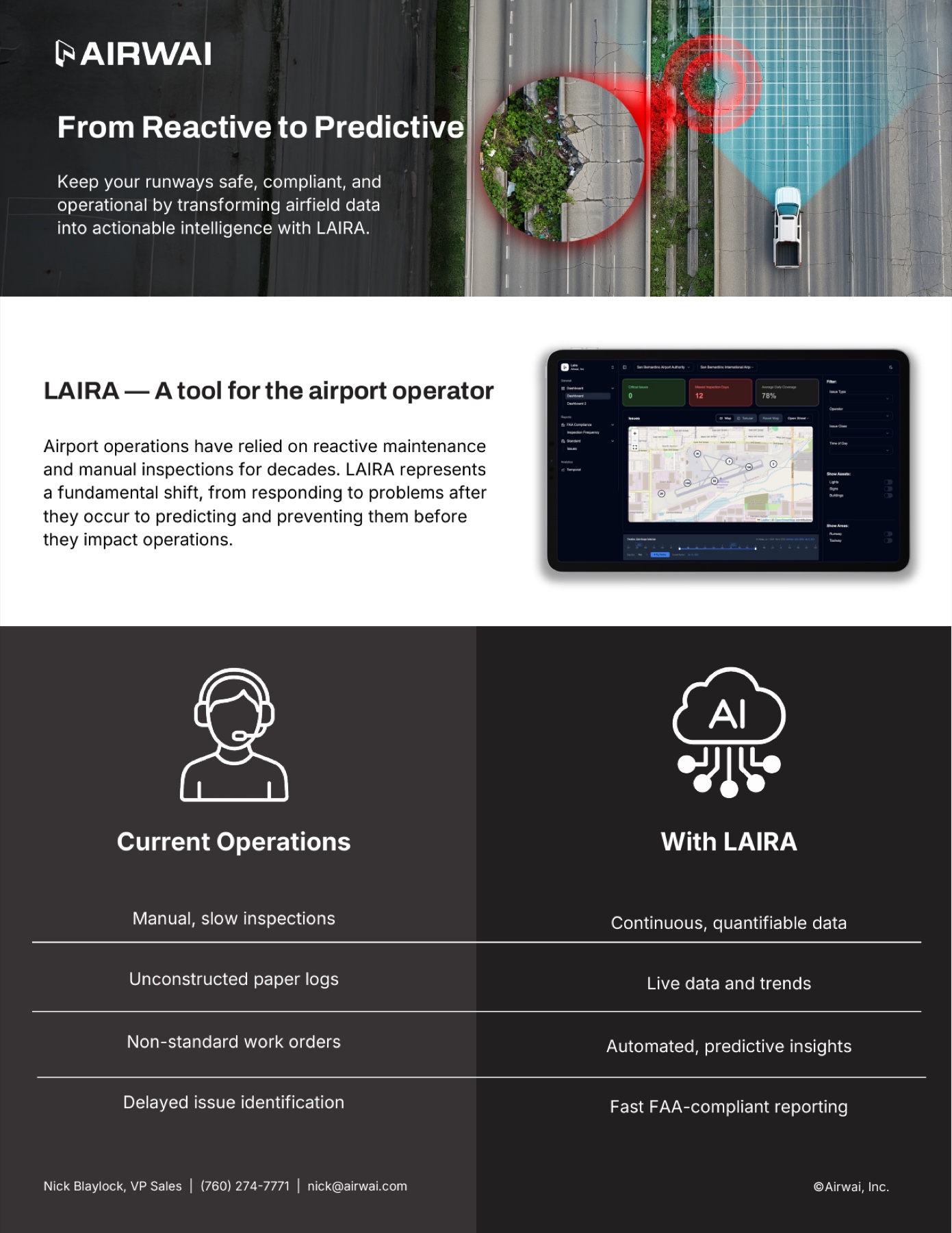 LAIRA product sheet — hero page