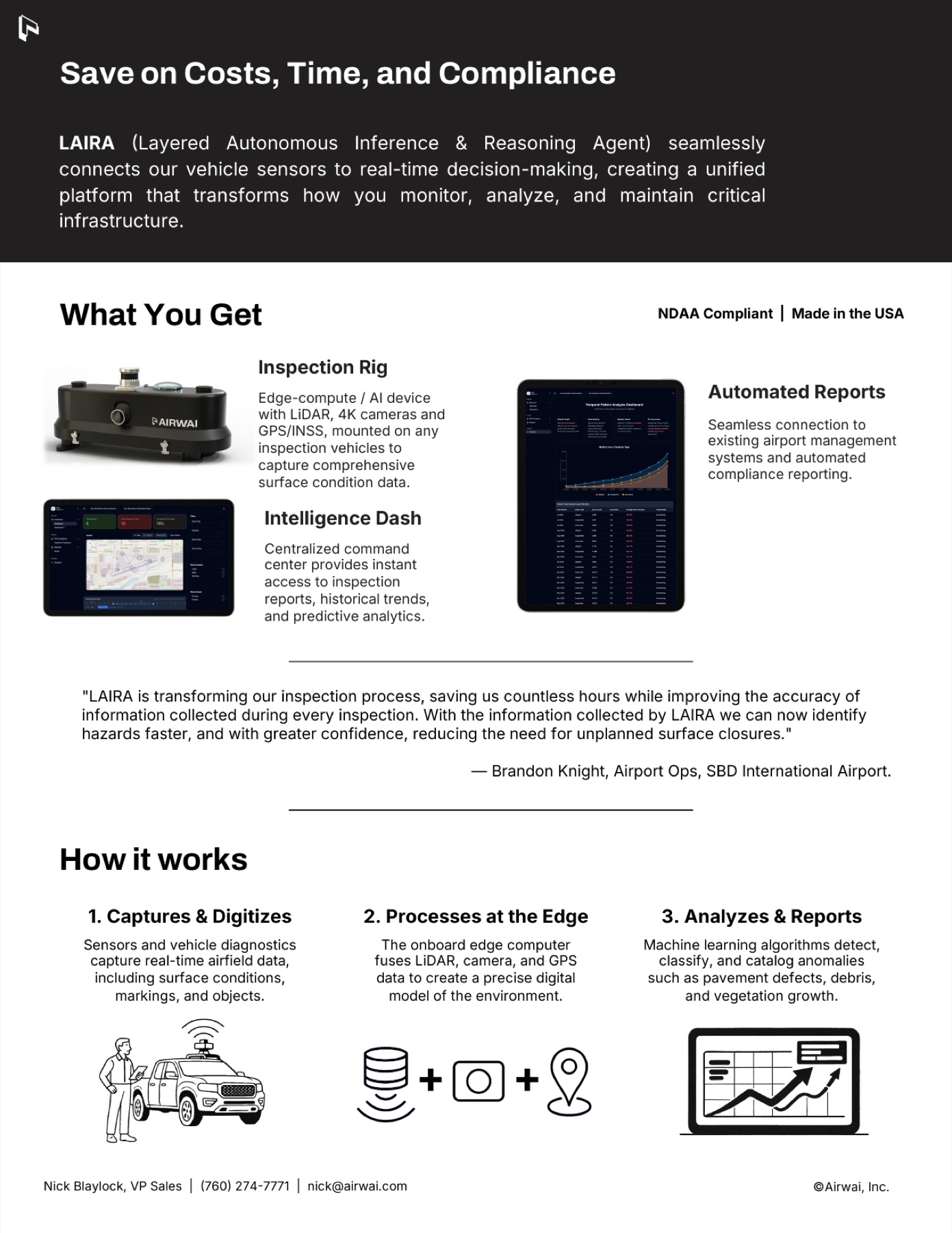 LAIRA product sheet — what you get