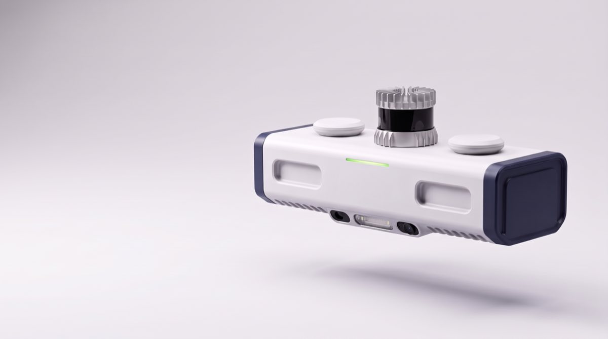Studio render of the LAIRA v1 sensor rig.